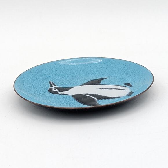 Annemarie Davidson Penguin Enamel Copper Plate MCM Art Vintage - Picture 11 of 13